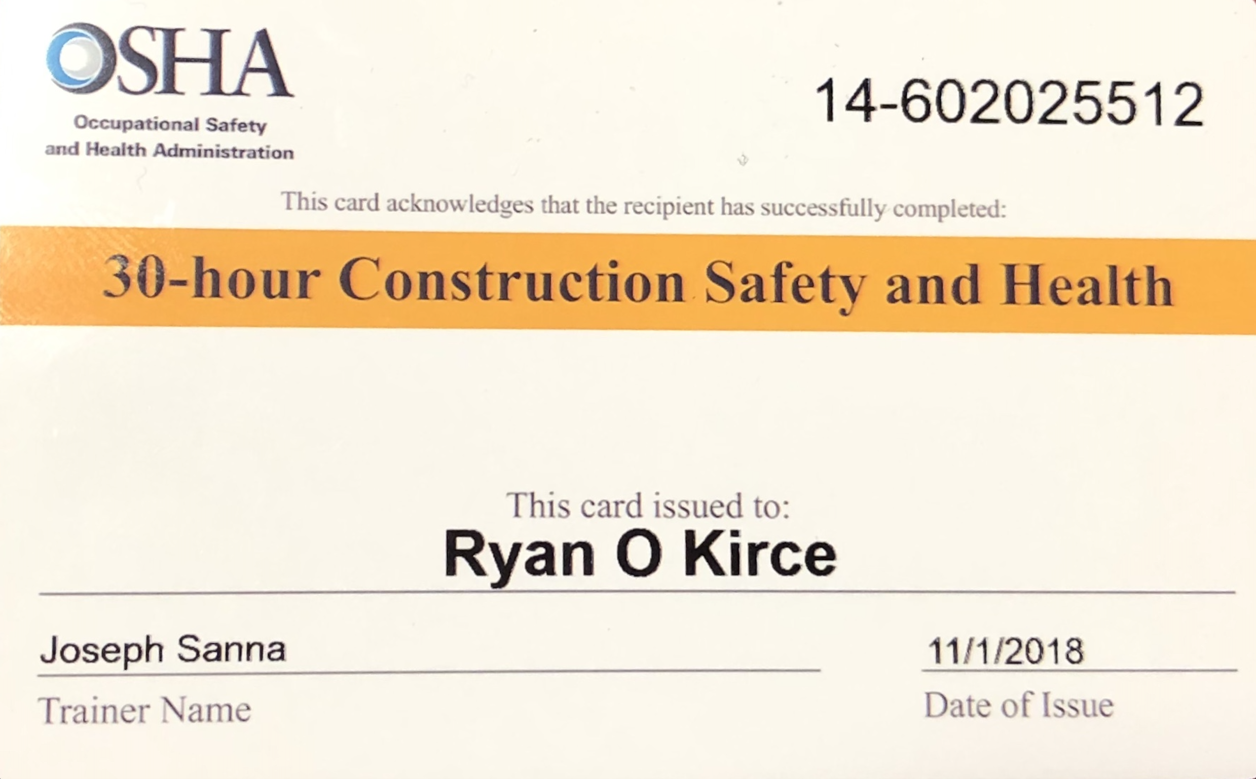 OSHA 30 Hour Certification